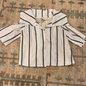 Buru Cropped Car Coat Sparkle Stripe NWT | Size XS/S